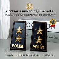 Irjen Pdh Rank Premium Embroidery List Brass Gold Chrome Computer Embroidery