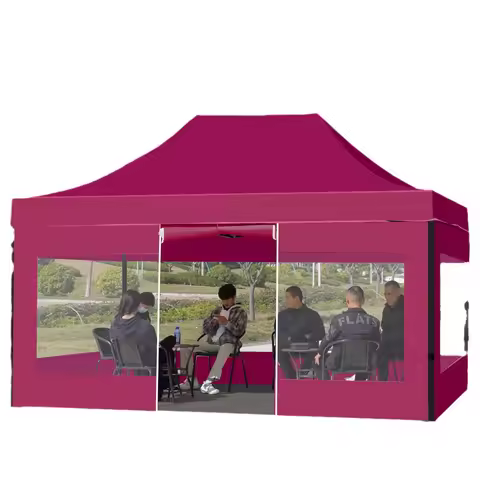 Heavy Duty 3x6m Pop Up Canopy Tent Outdoor Rainproof Market Stall Gazebo Portable Folding Awning Sun