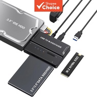 M.2 NVMe to USB 3.1 10Gbps Direct Plug 2.5/3.5-inch SATA IDE HDD Power Adapter for 2230/2242/2280/22