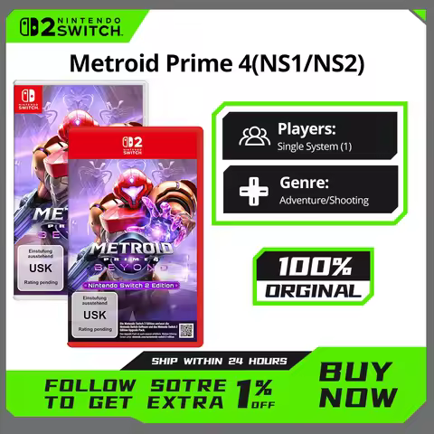 Nintendo Switch 1 2 Game - Metroid Prime 4 - NS1/NS2 Games Cartridge Physical Card for Switch OLED L