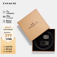 蔻驰（COACH）【官方直供】奢侈品男士黑棕色皮革双面可用腰带礼盒款F65186AQ0