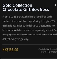 Godiva Gold Collection Chocolate Gift Box 6 pcs