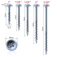 Woodworking Inclined Hole Screw ST4-25~63mm Half-Thread Self-Tapping Screw Inclined Hole Device Dedi