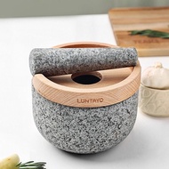 Luntayo Stone Mortar Household Granite Garlic Mortar Manual Stone Mortar Garlic Masher Grinding Garl