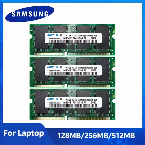 Samsung PC133 SODIMM 133MHz 128MB 256MB 512MB SDRAM Notebook Memory Module for Laptop Industrial RAM