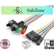 PC Computer Motherboard Power Cable Reset Re-Starting Switch Wire On/Off/with LED Light Black AXT (R