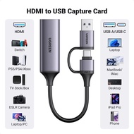 UGREEN Video Capture Card 4K HDMI to USB-A/USB-C HDMI Capture Card Full HD 1080P USB 2.0 Capture Vid