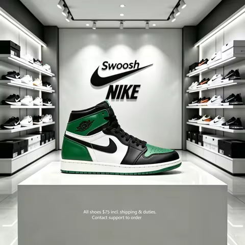 Nike Jordan Air Jordan 1 Retro High Pine Green OG Style Trendy Basketball Shoes Unisex 575441-302