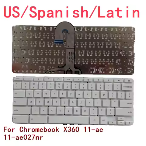 New US Spanish Latin Laptop Chromebook Keyboard For HP Chromebook X360 11-ae 11-ae027nr Notebook PC 