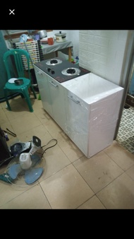 PAKET MEJA KOMPOR DA KOMPOR TANAM FULL PUTIH TERLARIS KITCHEN SET BAWAH