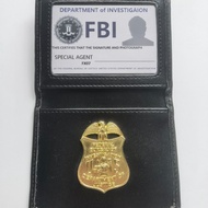 [Yuyourong] Direct Sales Can Be Customized National FBI FBI Metal Badge ID Card Holder Props Leather