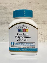 鈣鎂鋅 + D3，90 片 三種重要礦物質 Calcium Magnesium Zinc D3