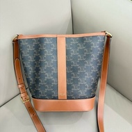 CELINE Cabas凱旋門系列老花標誌印花水桶包小號 肩背包