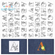 BENECREAT 2sheets Water Soluble Fabric Wash Away Embroidery Stabilizer Letter A-Z 212x289x0.2mm