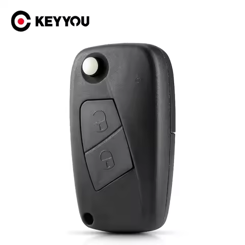 KEYYOU 2 Buttons Flip Folding Remote Car Key Case For FIAT Iveco Punto Ducato Stilo Panda Idea Doblo