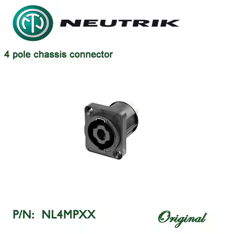Swiss made Neutrik Original NL4MPXX speakON panel mount connectors 4 pole chassis connector, black D