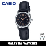 (100% Original) Casio LTP-V002L-1B3 Quartz Black Dial Leather Strap Women's Watch LTPV002L LTPV002L-