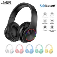 Wireless Bluetooth Headset Foldable 5.0 Bluetooth Headphones Bass Stereo Earmuff Earphone with Microphone Color LED