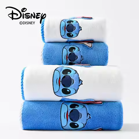 Disney cartoon bath towel cute Stitch anime pure cotton bath towel soft comfortable coral velvet chi