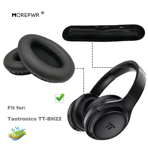 Replacement Ear Pads for Taotronics TT-BH22 TT BH22 Headset Parts Headband Leather Cushion Velvet Ea