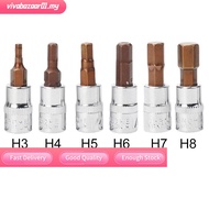 【VIVA⭐】1Pc Hex Head Screwdriver Bit 1/4 Inch Drive Socket Hand Tools H3 H4 H5 H6 H7 H8