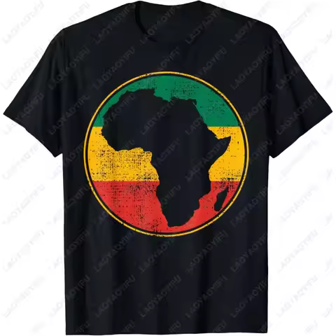 Africa Shirt Retro Map Tanzania Namibia Kenya T-Shirt Africa Map Pan-African Flag Print Women Tee Ca