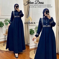 gamis crinkle airflow bordir terbaru dress kondangan muslim 8318 jihan