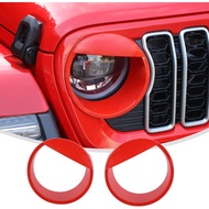 Linksip Angry Eye Headlight Covers Compatible with 2024 2025+ Jeep Wrangler JL 4XE & Gladiator JT Sp