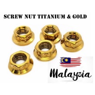 TITANIUM UNIVERSAL SCREW NUT TITANIUM & GOLD NUT Y150 LC135 DREAM DASH RS150