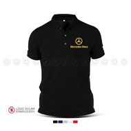 Polo T-Shirt Sulam Mercedes AMG Emas Gold A45 C43 SLS ML E63 G Wagon Sport Racing Baju Lelaki Cotton