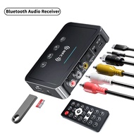 M6 NFC Bluetooth 5.0 Audio Adapter 3.5MM Aux RCA SPDIF Wireless FM Receiver Transmitter Support TF