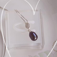 mặt dây chuyền bạc tinh đính ngọc trai akoya kiểi trái thơm