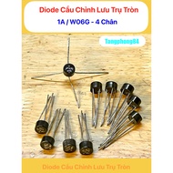 Round Cylinder Rectifier Bridge Diode 1A/W06G - 4 Pins. Price from 5 Pieces