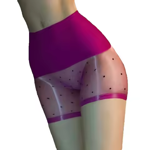 Oil Glossy Panties for Women Men 1D Ultra-thin Aurora Polka Dots Transparent Boxer Shorts Sissy Pouc