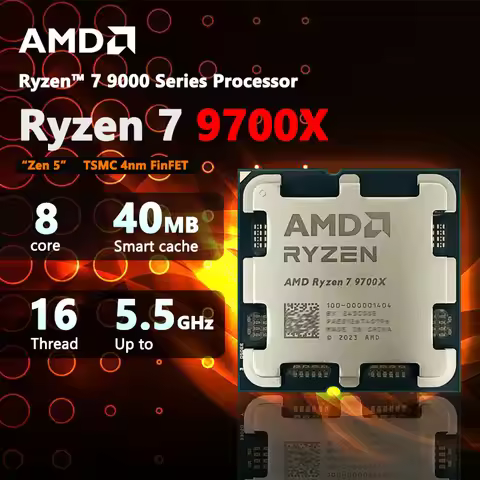 AMD R7 9700X New Ryzen 7 9700X Processor 5.5GHz 8-Core 16-Thread 40MB Game Cache 4NM TDP 65W Socket 