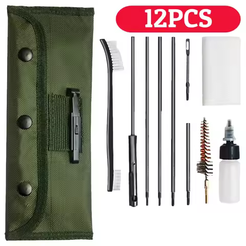 12pcs/Set Gun Cleaning Kit Set Pistol Brushes Cleaner for.22LR .223 .257 Tactical Rifle Shotgun Gun 