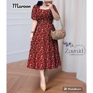 MERAH Latest Christmas Dress Model 2024 Christmas Dress Korean Style Women's Mididress Christian Dre