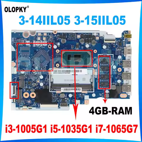 NM-D031 for Lenovo Ideapad 3-14IIL05 3-15IIL05 Laptop Motherboard with i3-1005G1 i5-1035G1 i7-1065G7