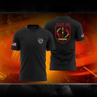 2026 Baju T-Shirt VAT 69 Komando Black Fighter Microfiber Slim Fit