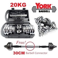 DUMBELL SET YORK 20KG DUMBELL SET 20KG BARBEL SET 20KG DUMBELL YORK SET CHROME 20 KG