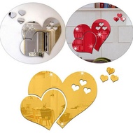 3D Heart Mirror Wall Sticker DIY Bedroom Acrylic Home Decor