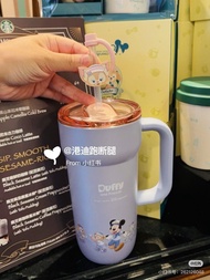 HKDL新品星巴克聯名香港迪士尼 春日限定Duffy and Friends 造型杯超大吸管杯手持壺