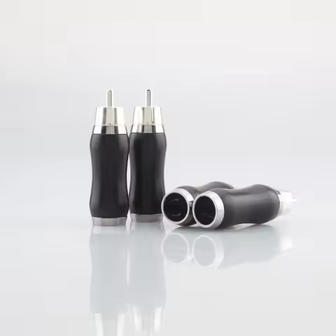 High Quality 4pcs Audiocrast WR1102S Silver plated ebony sandalwood RCA Rosewood black sandalwood Au