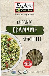 Explore Cuisine Organic Edamame Spaghetti - 8 oz - High in Plant Based Protein, Gluten Free Pasta, E