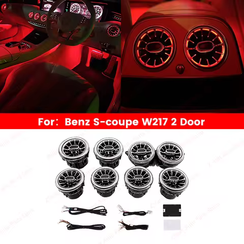 7/64 Colors LED Air Vents Ambient Light For Mercedes-Benz S-COUPE W217 C217 2 Doors Car Refit Dashbo