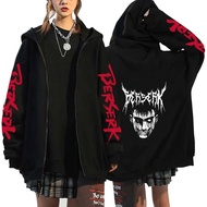 Japan Anime Berserk Harajuku Guts Eyes Manga Zipper Hoodies Sweatshirt Gothic Winter Pullover Fashion Long Sleeve Men Sweatshirt XXS-4XL