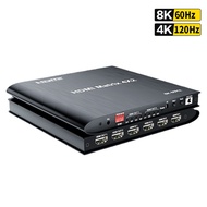 8K 60Hz HDR HDMI Matrix 4x2 4K 120Hz Matrix HDMI Splitter Switch 4 in 2 out with R/L 3.5mm Audio HDCP2.3 for PS4 HDTV PC Monitor