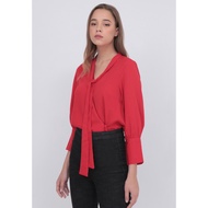 MERAH ODIVA " ARINA TIE BLOUSE LIGHT RED" Women's RED TIE Blouse