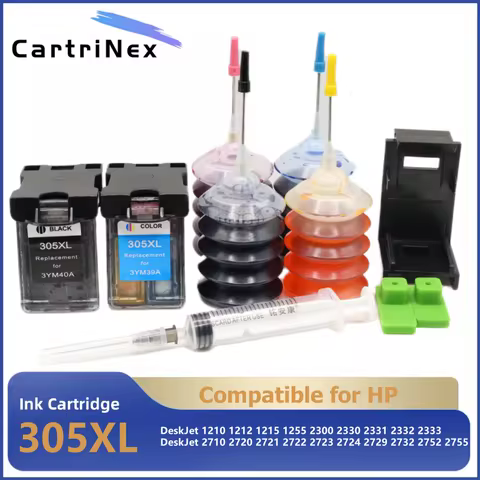 Refillable 305XL Ink Cartridge for HP 305 XL DeskJet 2710 2730 2720 4110 4120 4130 4134 2320 Envy 60