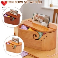 Oval Wool Holder Elliptical Yarn Bowl Wooden Knitting Bowl Yarn Holder for Crochet and Knitting Proj